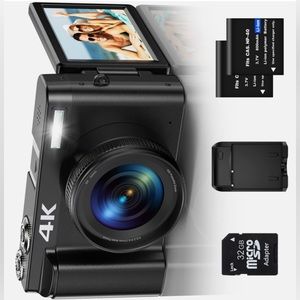 4K Digital VloggingCamera48MP with Autofocus,Anti-Shake SD Card, 3'' flip screen